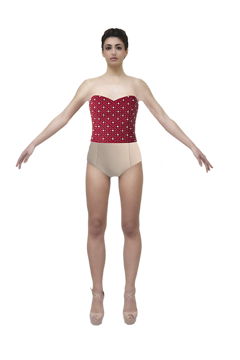 bustier lampone indossato